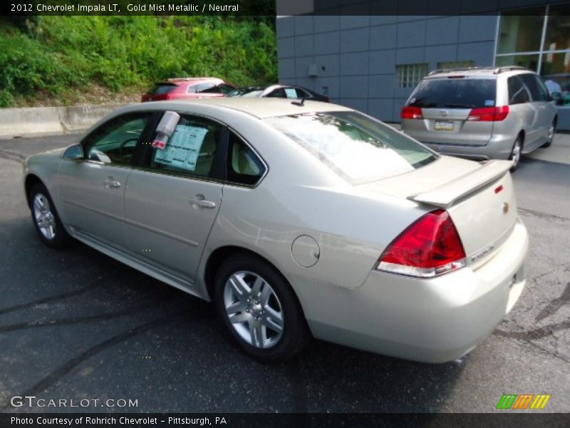 Gold Mist Metallic / Neutral 2012 Chevrolet Impala LT