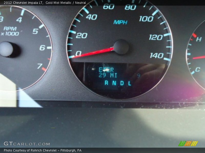 Gold Mist Metallic / Neutral 2012 Chevrolet Impala LT