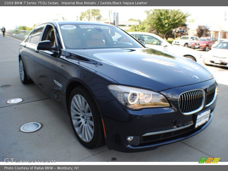 Imperial Blue Metallic / Saddle/Black Nappa Leather 2009 BMW 7 Series 750Li Sedan