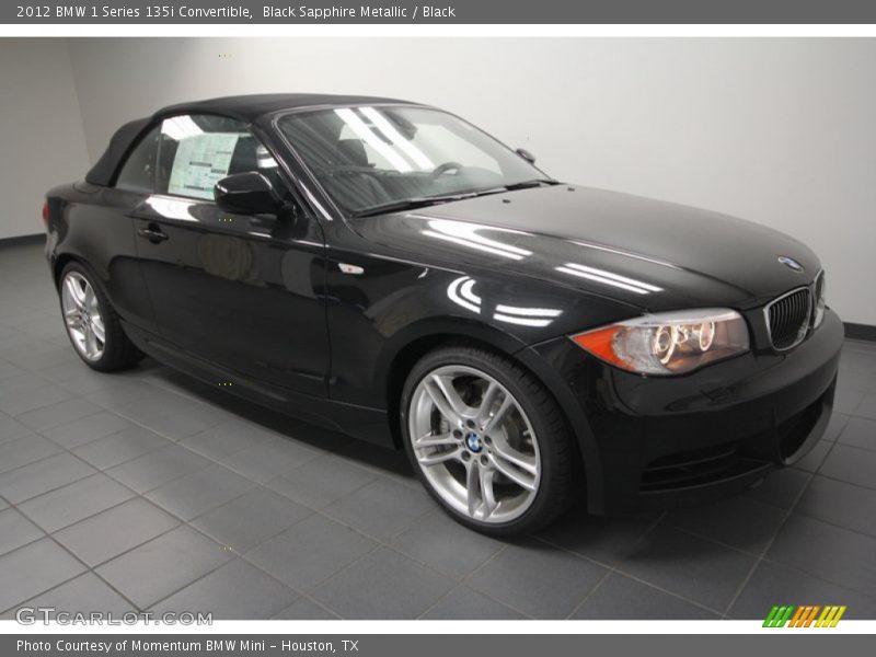 Black Sapphire Metallic / Black 2012 BMW 1 Series 135i Convertible