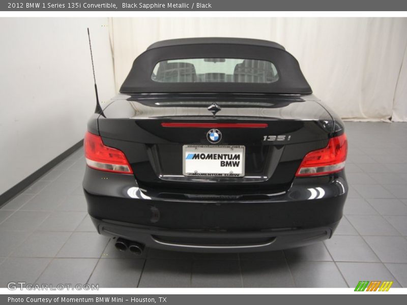 Black Sapphire Metallic / Black 2012 BMW 1 Series 135i Convertible