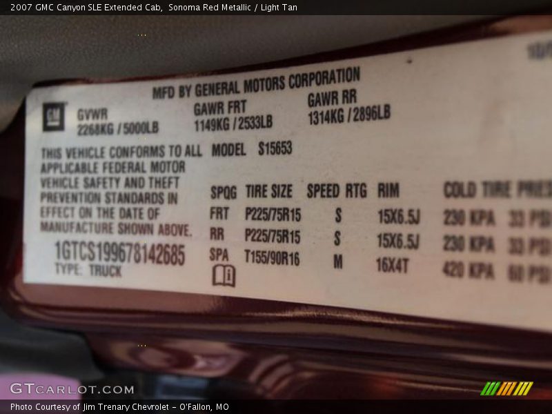 Sonoma Red Metallic / Light Tan 2007 GMC Canyon SLE Extended Cab
