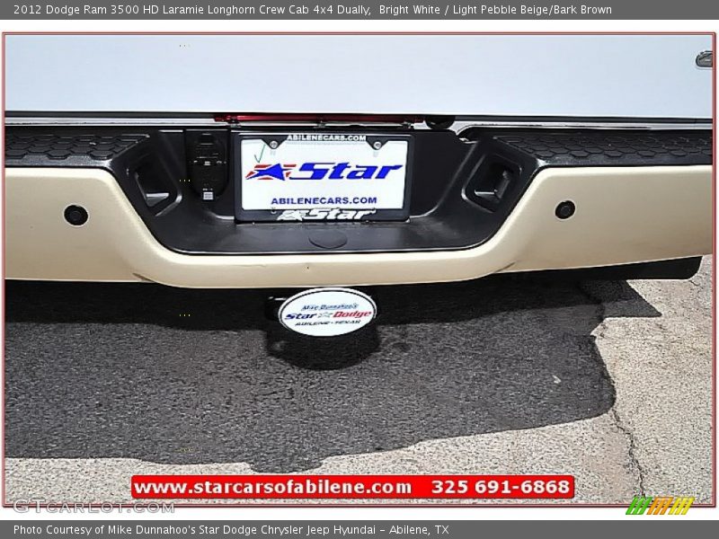Bright White / Light Pebble Beige/Bark Brown 2012 Dodge Ram 3500 HD Laramie Longhorn Crew Cab 4x4 Dually