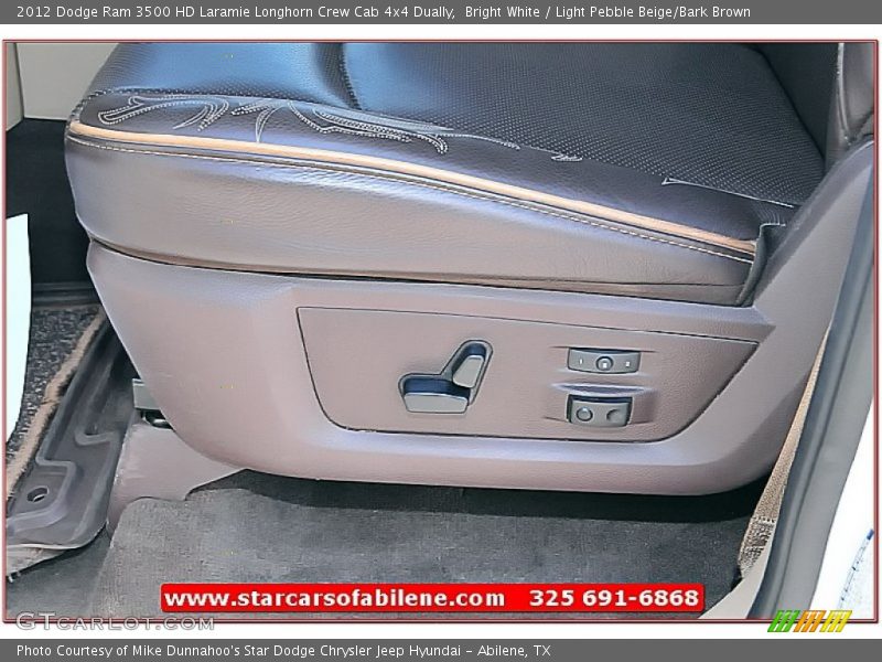 Bright White / Light Pebble Beige/Bark Brown 2012 Dodge Ram 3500 HD Laramie Longhorn Crew Cab 4x4 Dually