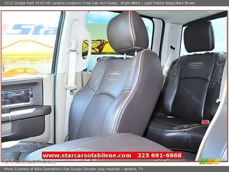 Bright White / Light Pebble Beige/Bark Brown 2012 Dodge Ram 3500 HD Laramie Longhorn Crew Cab 4x4 Dually