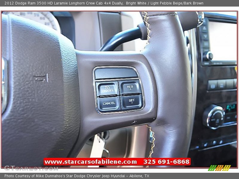Bright White / Light Pebble Beige/Bark Brown 2012 Dodge Ram 3500 HD Laramie Longhorn Crew Cab 4x4 Dually