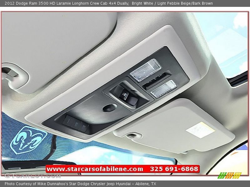 Bright White / Light Pebble Beige/Bark Brown 2012 Dodge Ram 3500 HD Laramie Longhorn Crew Cab 4x4 Dually