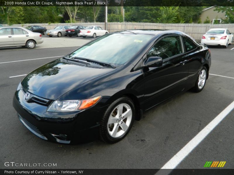 Nighthawk Black Pearl / Black 2008 Honda Civic EX Coupe