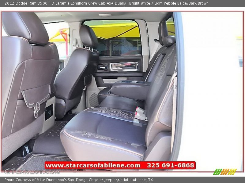 Bright White / Light Pebble Beige/Bark Brown 2012 Dodge Ram 3500 HD Laramie Longhorn Crew Cab 4x4 Dually