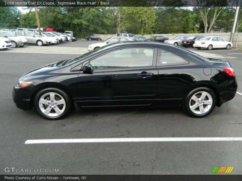Nighthawk Black Pearl / Black 2008 Honda Civic EX Coupe