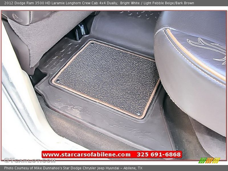 Bright White / Light Pebble Beige/Bark Brown 2012 Dodge Ram 3500 HD Laramie Longhorn Crew Cab 4x4 Dually