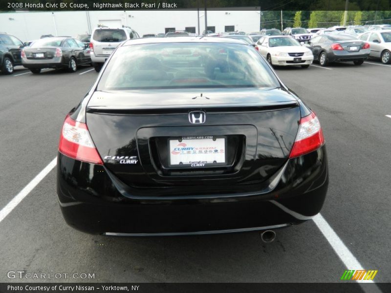 Nighthawk Black Pearl / Black 2008 Honda Civic EX Coupe