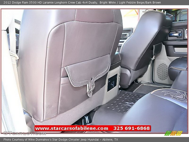 Bright White / Light Pebble Beige/Bark Brown 2012 Dodge Ram 3500 HD Laramie Longhorn Crew Cab 4x4 Dually