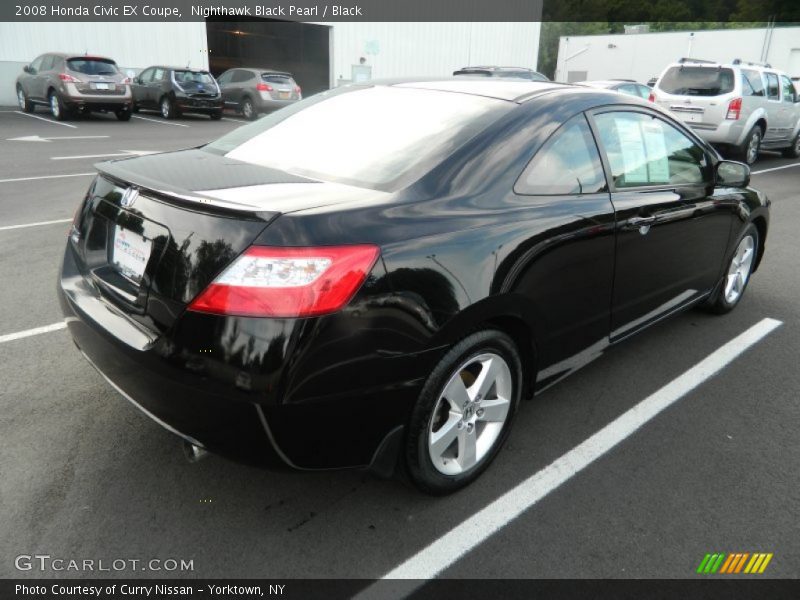 Nighthawk Black Pearl / Black 2008 Honda Civic EX Coupe