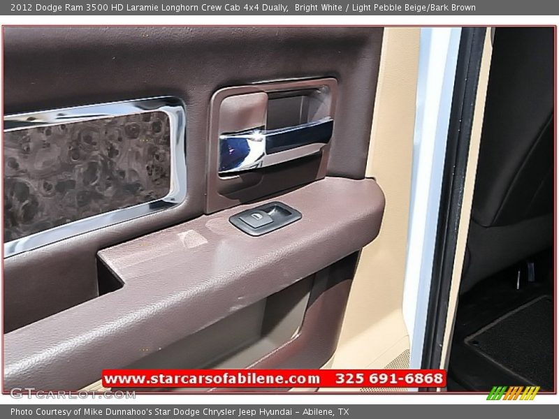 Bright White / Light Pebble Beige/Bark Brown 2012 Dodge Ram 3500 HD Laramie Longhorn Crew Cab 4x4 Dually