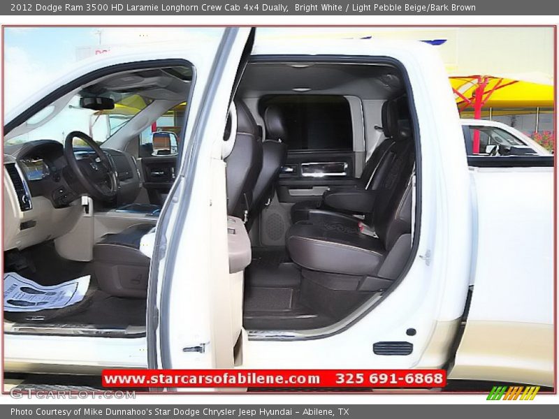 Bright White / Light Pebble Beige/Bark Brown 2012 Dodge Ram 3500 HD Laramie Longhorn Crew Cab 4x4 Dually