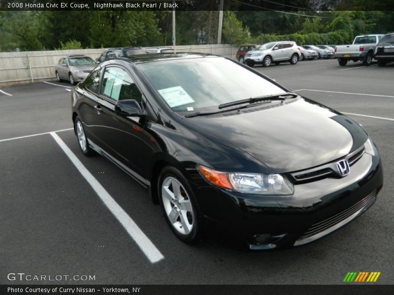 Nighthawk Black Pearl / Black 2008 Honda Civic EX Coupe
