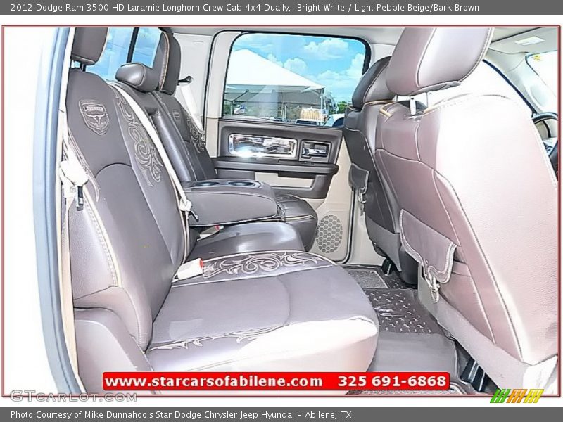 Bright White / Light Pebble Beige/Bark Brown 2012 Dodge Ram 3500 HD Laramie Longhorn Crew Cab 4x4 Dually