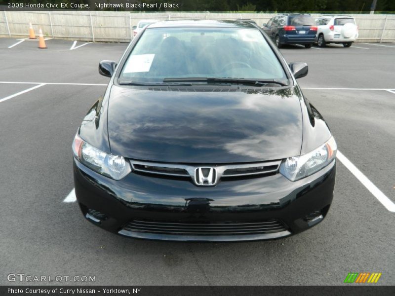 Nighthawk Black Pearl / Black 2008 Honda Civic EX Coupe