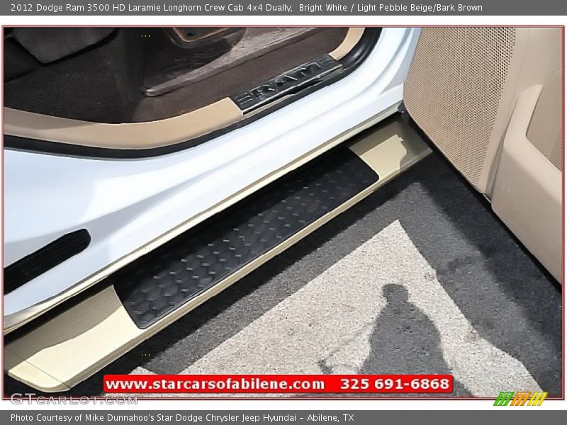 Bright White / Light Pebble Beige/Bark Brown 2012 Dodge Ram 3500 HD Laramie Longhorn Crew Cab 4x4 Dually