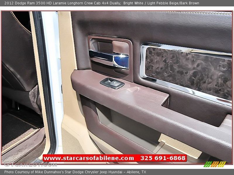 Bright White / Light Pebble Beige/Bark Brown 2012 Dodge Ram 3500 HD Laramie Longhorn Crew Cab 4x4 Dually