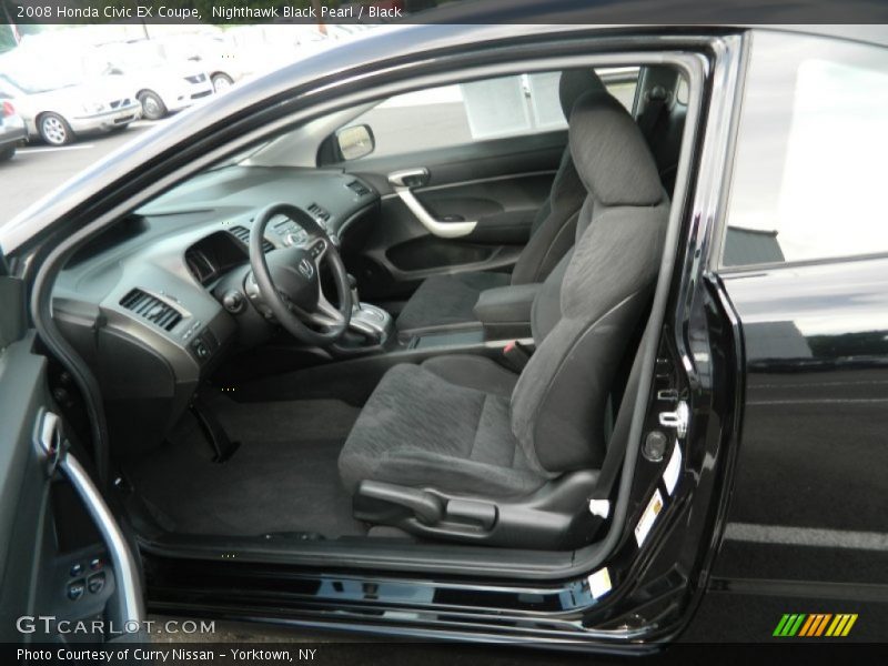 Nighthawk Black Pearl / Black 2008 Honda Civic EX Coupe