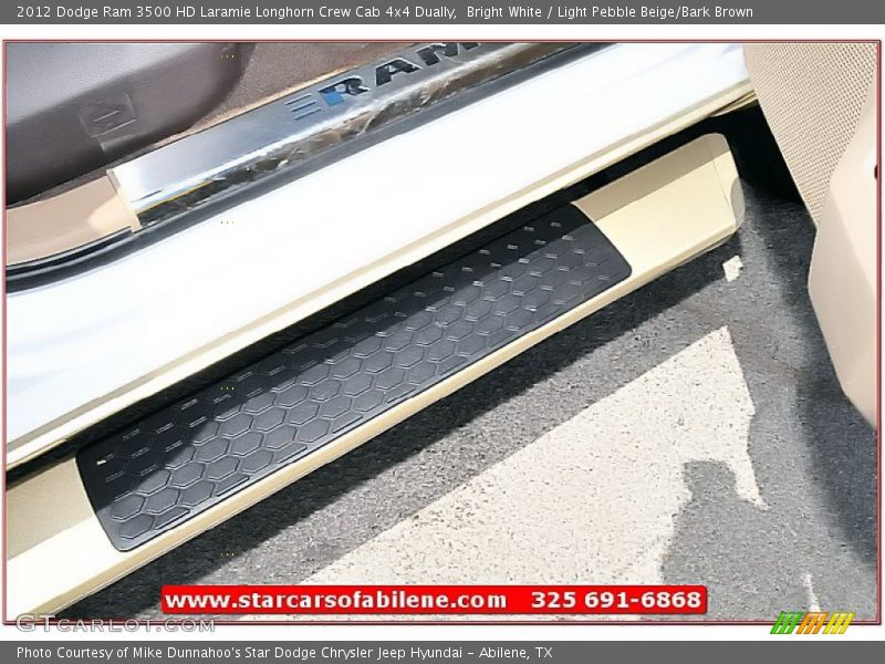 Bright White / Light Pebble Beige/Bark Brown 2012 Dodge Ram 3500 HD Laramie Longhorn Crew Cab 4x4 Dually