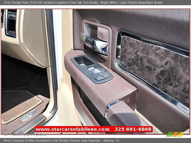 Bright White / Light Pebble Beige/Bark Brown 2012 Dodge Ram 3500 HD Laramie Longhorn Crew Cab 4x4 Dually