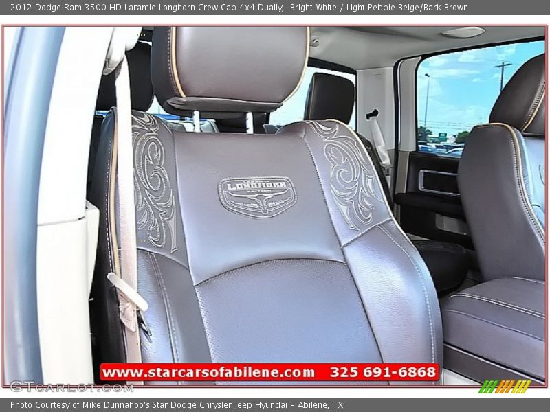 Bright White / Light Pebble Beige/Bark Brown 2012 Dodge Ram 3500 HD Laramie Longhorn Crew Cab 4x4 Dually