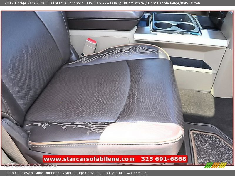 Bright White / Light Pebble Beige/Bark Brown 2012 Dodge Ram 3500 HD Laramie Longhorn Crew Cab 4x4 Dually