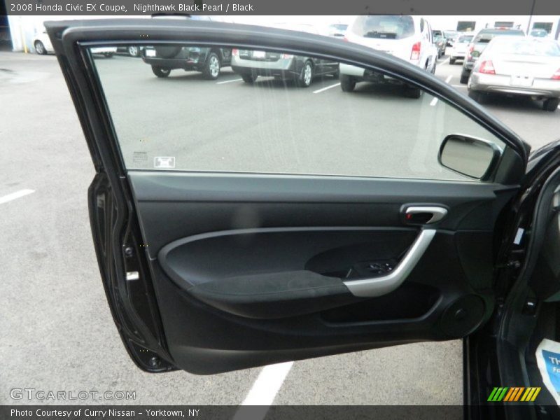 Nighthawk Black Pearl / Black 2008 Honda Civic EX Coupe