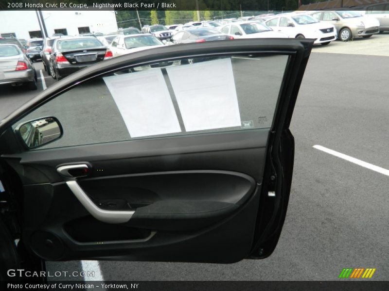 Nighthawk Black Pearl / Black 2008 Honda Civic EX Coupe
