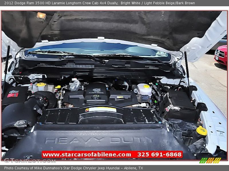 Bright White / Light Pebble Beige/Bark Brown 2012 Dodge Ram 3500 HD Laramie Longhorn Crew Cab 4x4 Dually