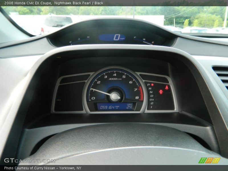 Nighthawk Black Pearl / Black 2008 Honda Civic EX Coupe
