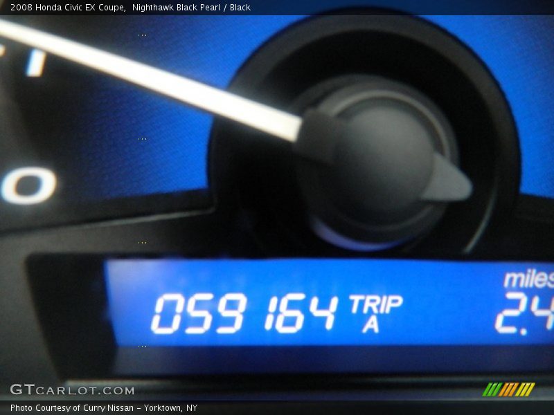 Nighthawk Black Pearl / Black 2008 Honda Civic EX Coupe