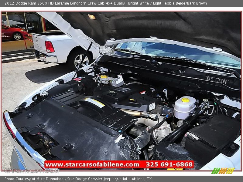 Bright White / Light Pebble Beige/Bark Brown 2012 Dodge Ram 3500 HD Laramie Longhorn Crew Cab 4x4 Dually