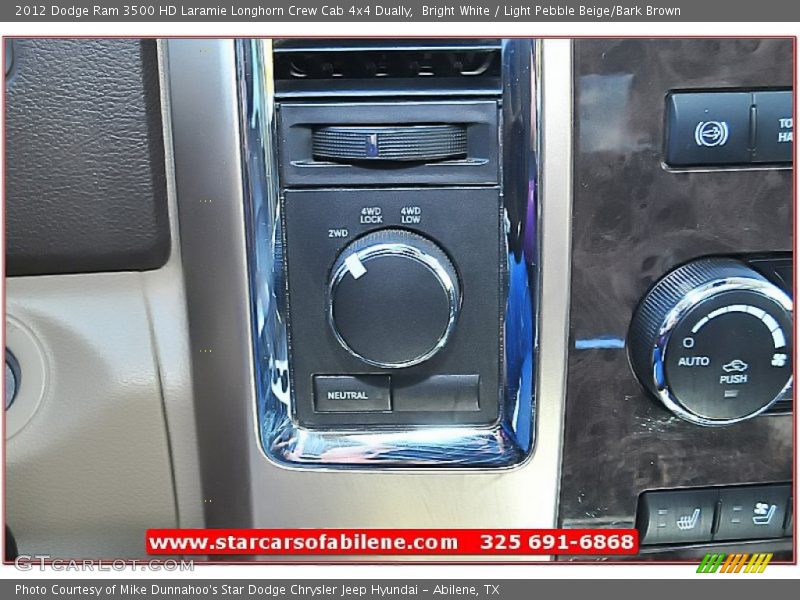 Bright White / Light Pebble Beige/Bark Brown 2012 Dodge Ram 3500 HD Laramie Longhorn Crew Cab 4x4 Dually