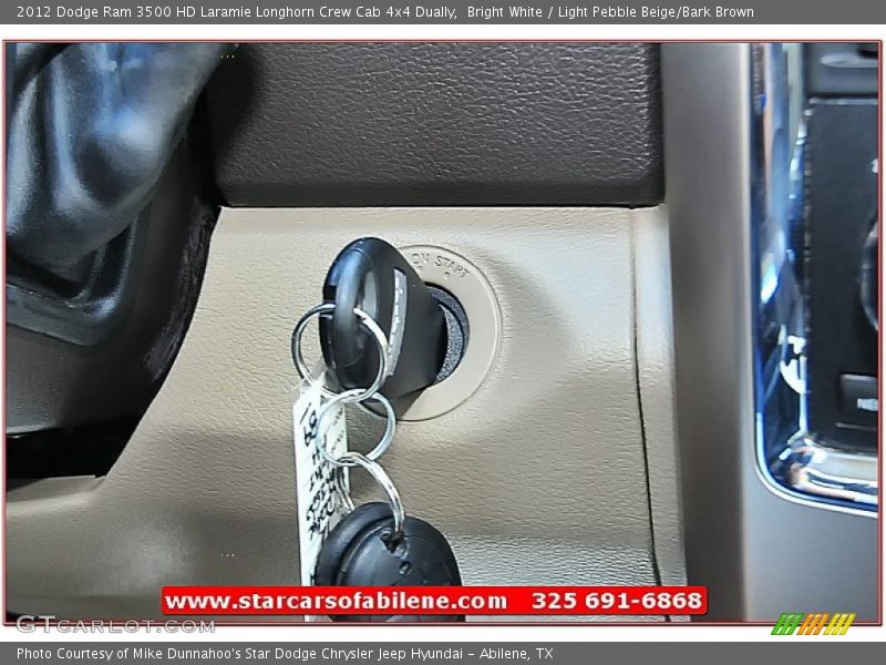 Bright White / Light Pebble Beige/Bark Brown 2012 Dodge Ram 3500 HD Laramie Longhorn Crew Cab 4x4 Dually