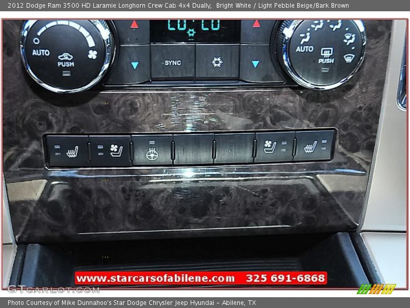 Bright White / Light Pebble Beige/Bark Brown 2012 Dodge Ram 3500 HD Laramie Longhorn Crew Cab 4x4 Dually