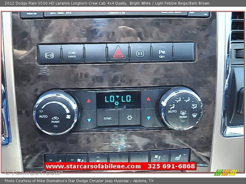 Bright White / Light Pebble Beige/Bark Brown 2012 Dodge Ram 3500 HD Laramie Longhorn Crew Cab 4x4 Dually
