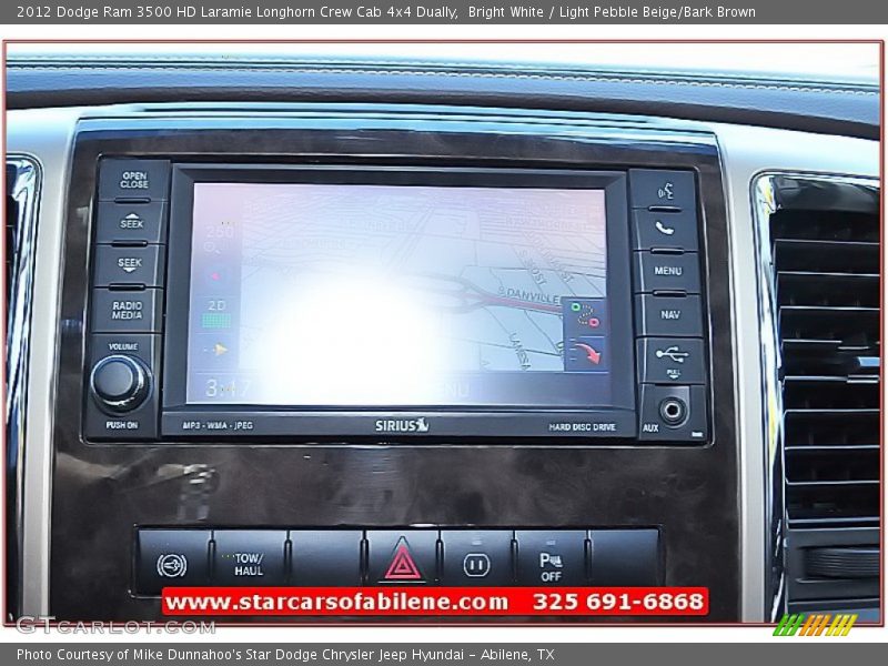 Bright White / Light Pebble Beige/Bark Brown 2012 Dodge Ram 3500 HD Laramie Longhorn Crew Cab 4x4 Dually