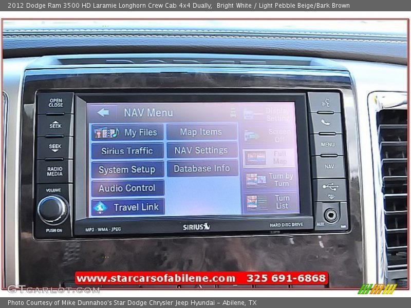 Bright White / Light Pebble Beige/Bark Brown 2012 Dodge Ram 3500 HD Laramie Longhorn Crew Cab 4x4 Dually