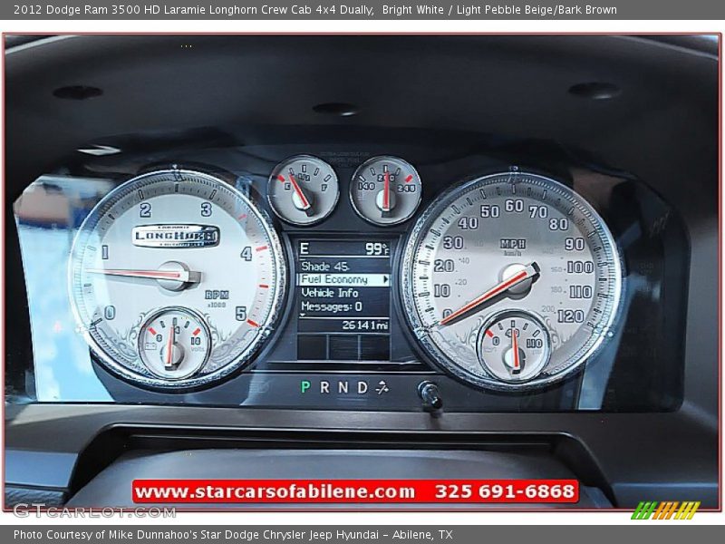 Bright White / Light Pebble Beige/Bark Brown 2012 Dodge Ram 3500 HD Laramie Longhorn Crew Cab 4x4 Dually