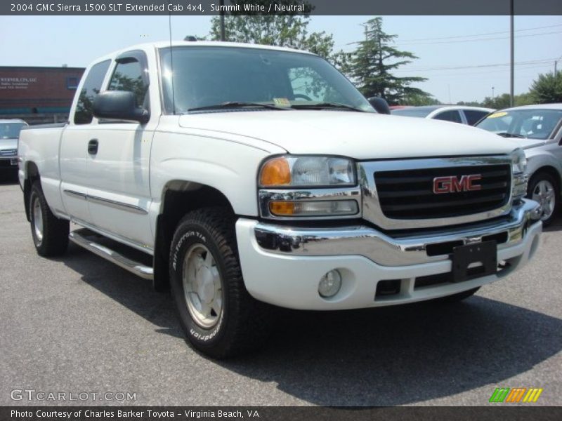 Summit White / Neutral 2004 GMC Sierra 1500 SLT Extended Cab 4x4