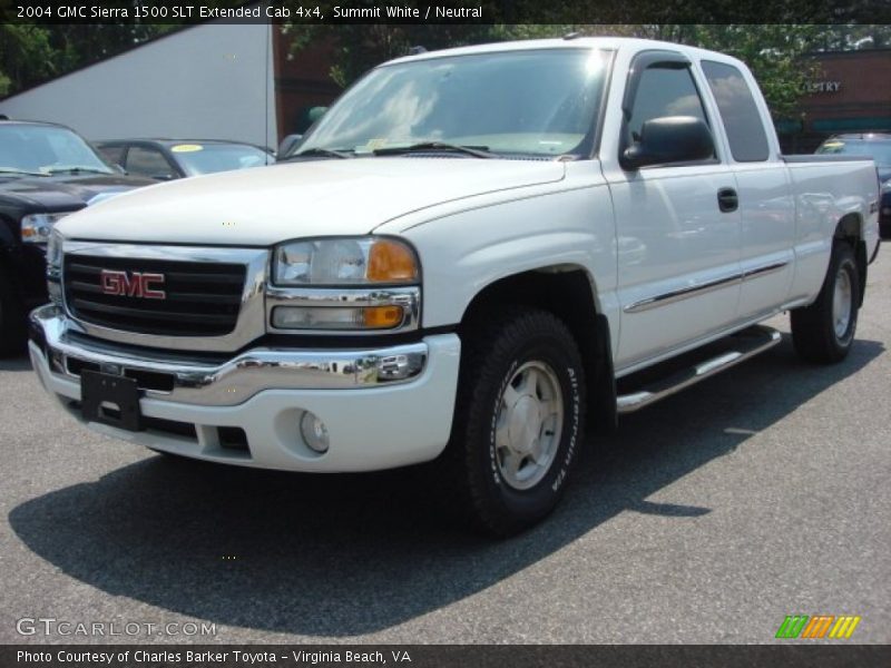 Summit White / Neutral 2004 GMC Sierra 1500 SLT Extended Cab 4x4
