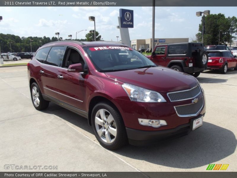 Red Jewel Metallic / Ebony/Ebony 2011 Chevrolet Traverse LTZ