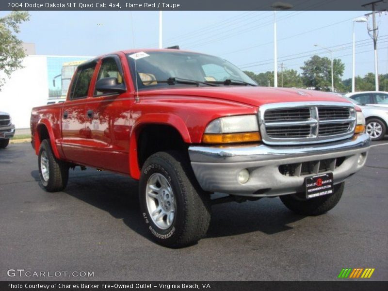 Flame Red / Taupe 2004 Dodge Dakota SLT Quad Cab 4x4