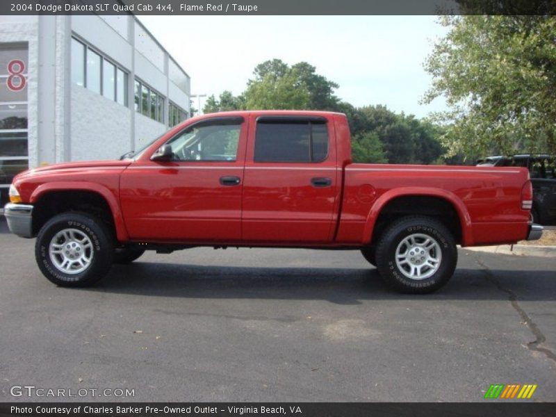 Flame Red / Taupe 2004 Dodge Dakota SLT Quad Cab 4x4