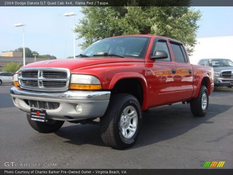 Flame Red / Taupe 2004 Dodge Dakota SLT Quad Cab 4x4