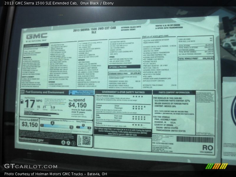 Onyx Black / Ebony 2013 GMC Sierra 1500 SLE Extended Cab